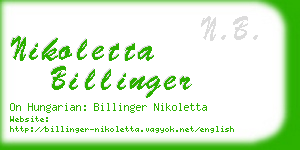 nikoletta billinger business card